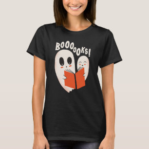 Funny Bookworm Ghost Halloween Costume Boooooks T-Shirt