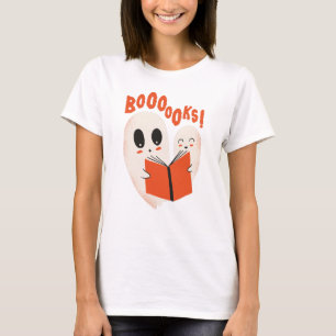 Funny Bookworm Ghost Halloween Costume Boooooks T-Shirt
