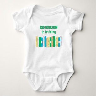 Funny Bookworm in Training Baby Bodysuit