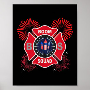Funny boom squad 250 years 4th july bang dept poster