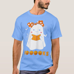 Funny Booooks Ghost Librarian Teachers Women Boo R T-Shirt