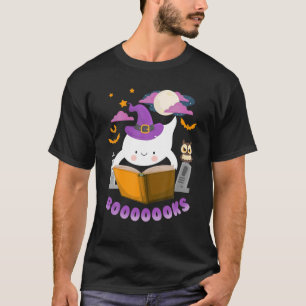 Funny Booooooks Boo Read Book Halloween Costume T-Shirt