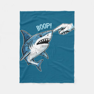 Funny boop shark meme humour nose touch fleece blanket