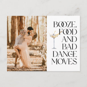 Funny Booze Food Bad Dance Moves Save the Date Postcard