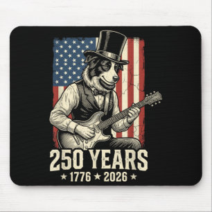 Funny Border Collie Aamerican Usa Flag 250 Years Mouse Mat