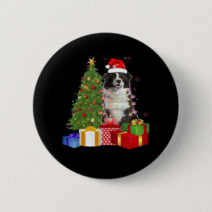 Funny Border Collie Christmas Tree Merry Christmas 6 Cm Round Badge