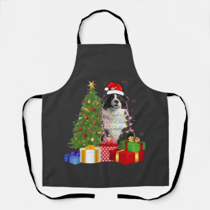 Funny Border Collie Christmas Tree Merry Christmas Apron