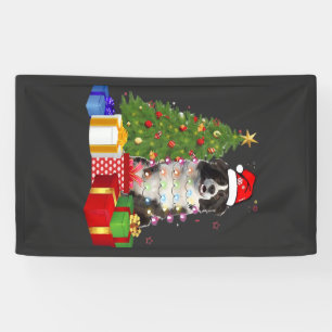 Funny Border Collie Christmas Tree Merry Christmas Banner