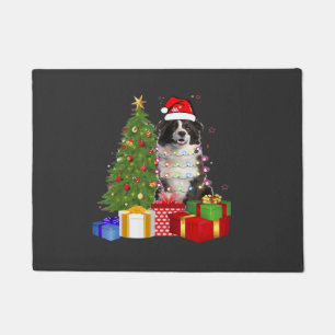 Funny Border Collie Christmas Tree Merry Christmas Doormat