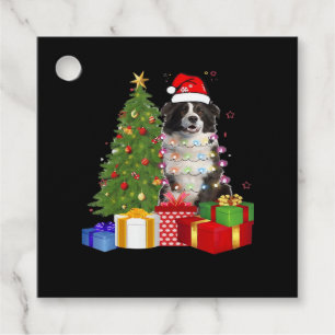 Funny Border Collie Christmas Tree Merry Christmas Favour Tags
