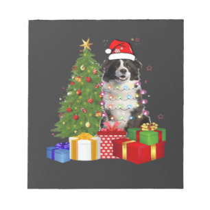 Funny Border Collie Christmas Tree Merry Christmas Notepad