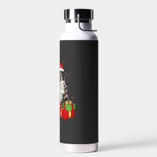 Funny Border Collie Christmas Tree Merry Christmas Water Bottle