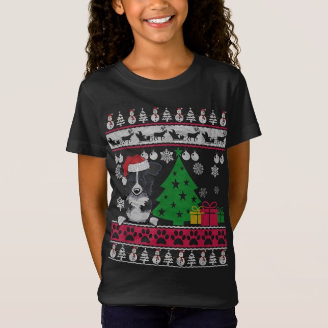 Funny Border Collie Christmas Ugly Sweater Dog Lov (Front)