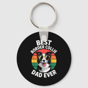 Funny Border Collie Design For Men Dad Border Coll Key Ring
