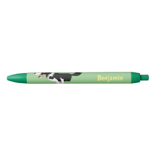 Funny Border Collie dog running cartoon Black Ink Pen