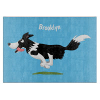 Funny Border Collie dog running cartoon