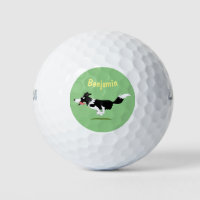 Funny Border Collie dog running cartoon