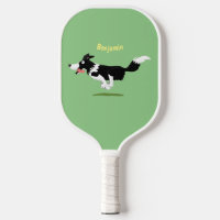Funny Border Collie dog running cartoon