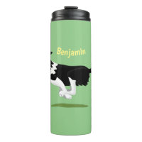 Funny Border Collie dog running cartoon