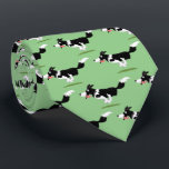 Funny Border Collie dog running cartoon  Tie<br><div class="desc">This fun dog design features our running border collie drawn in happy cartoon illustration style for lovers of this cute canine companion.</div>