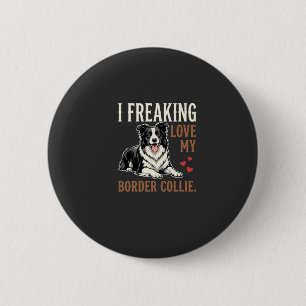 Funny Border Collie Love Dog 6 Cm Round Badge