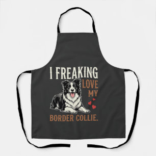 Funny Border Collie Love Dog Apron