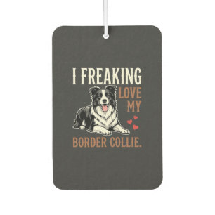 Funny Border Collie Love Dog Car Air Freshener
