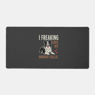 Funny Border Collie Love Dog Desk Mat