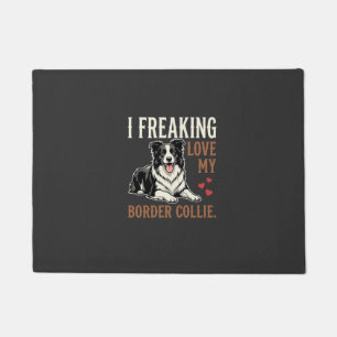 Funny Border Collie Love Dog Doormat