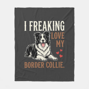 Funny Border Collie Love Dog Fleece Blanket