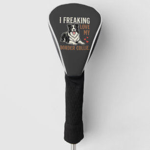 Funny Border Collie Love Dog Golf Head Cover