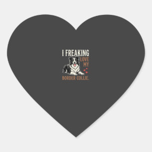 Funny Border Collie Love Dog Heart Sticker