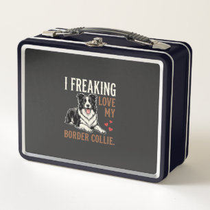 Funny Border Collie Love Dog Metal Lunch Box