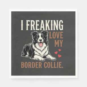 Funny Border Collie Love Dog Napkin