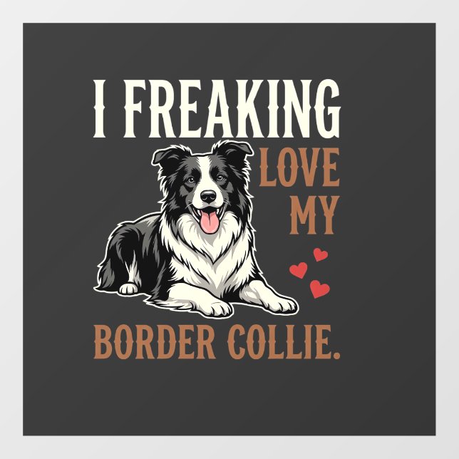 Funny Border Collie Love Dog Window Cling (Sheet)