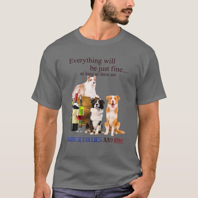 Funny Border Collie Retro Style Gift For Dog Lover T-Shirt (Front)