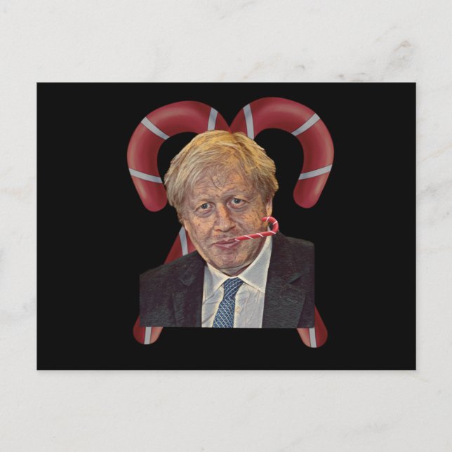 Funny Boris Johnson Christmas Postcard (Front)