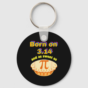 Funny born on 314 and sweet as birthday math pun key ring