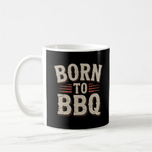 Funny Born to BBQ Retro Pitmaster Grill Master Coffee Mug