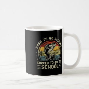 Funny Born To Go Fishing B Fish Fisherman Boys Kid Coffee Mug