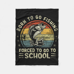 Funny Born To Go Fishing B Fish Fisherman Boys Kid Fleece Blanket