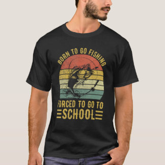 Funny Born To Go Fishing Bass Fish Fisherman Boys T-Shirt