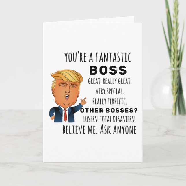 Funny Boss Birthday Best Gift Card (Front)