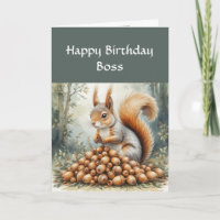 Funny Boss Birthday, Sense of Humour, Squirrel