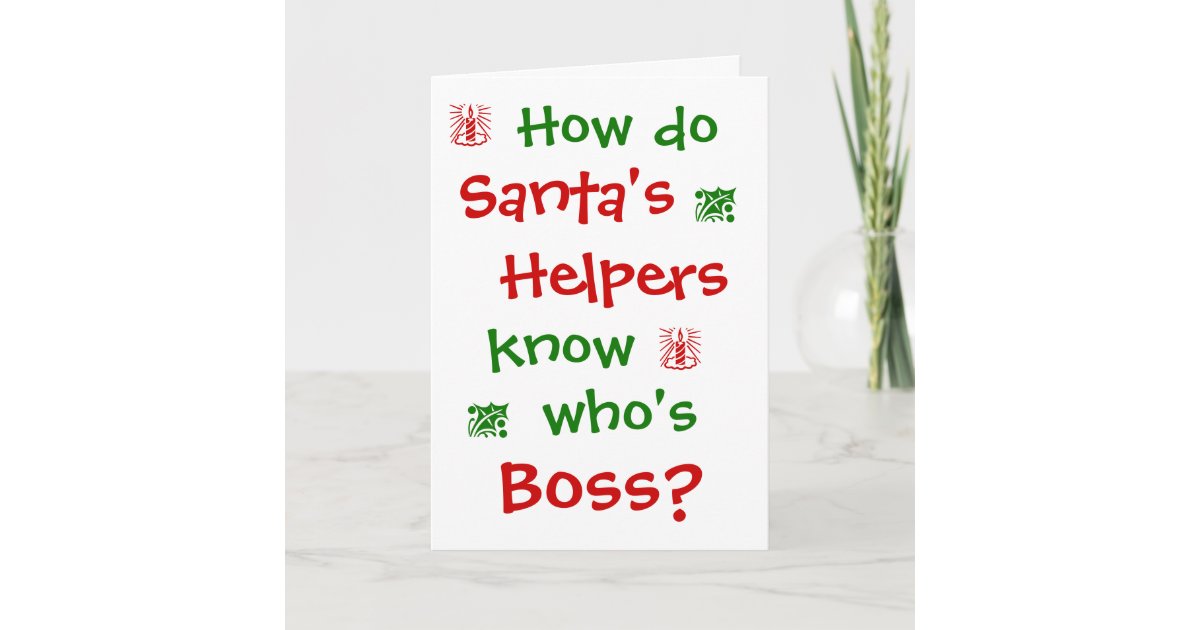 Funny Boss Christmas Joke Office Humor Pun Holiday Card | Zazzle.co.uk