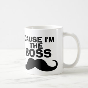 Funny BOSS Coffee Mugs, Moustache Mug