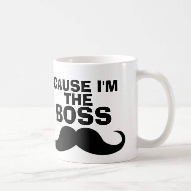 Funny BOSS Coffee Mugs, Moustache Mug (Right)
