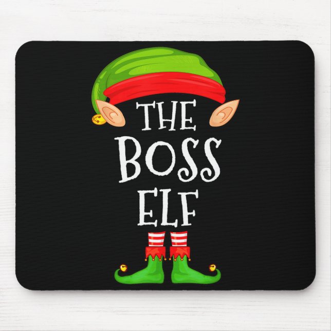 Funny Boss Elf Family Christmas Boss Elf Sweater M Mouse Mat (Front)