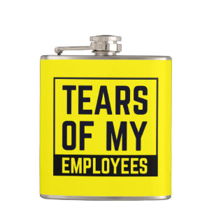Funny Boss Gift Tears of My Employees HR Boss Meme Hip Flask