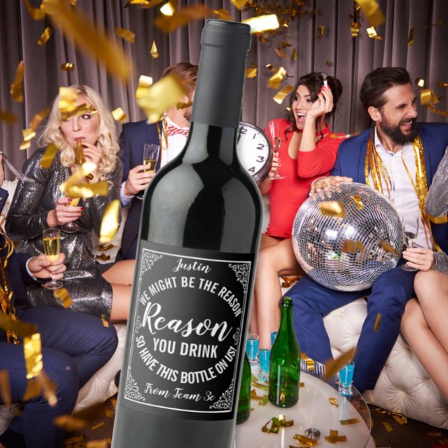 Funny Boss Gift Wine Label Template gag xmas gift (Creator Uploaded)